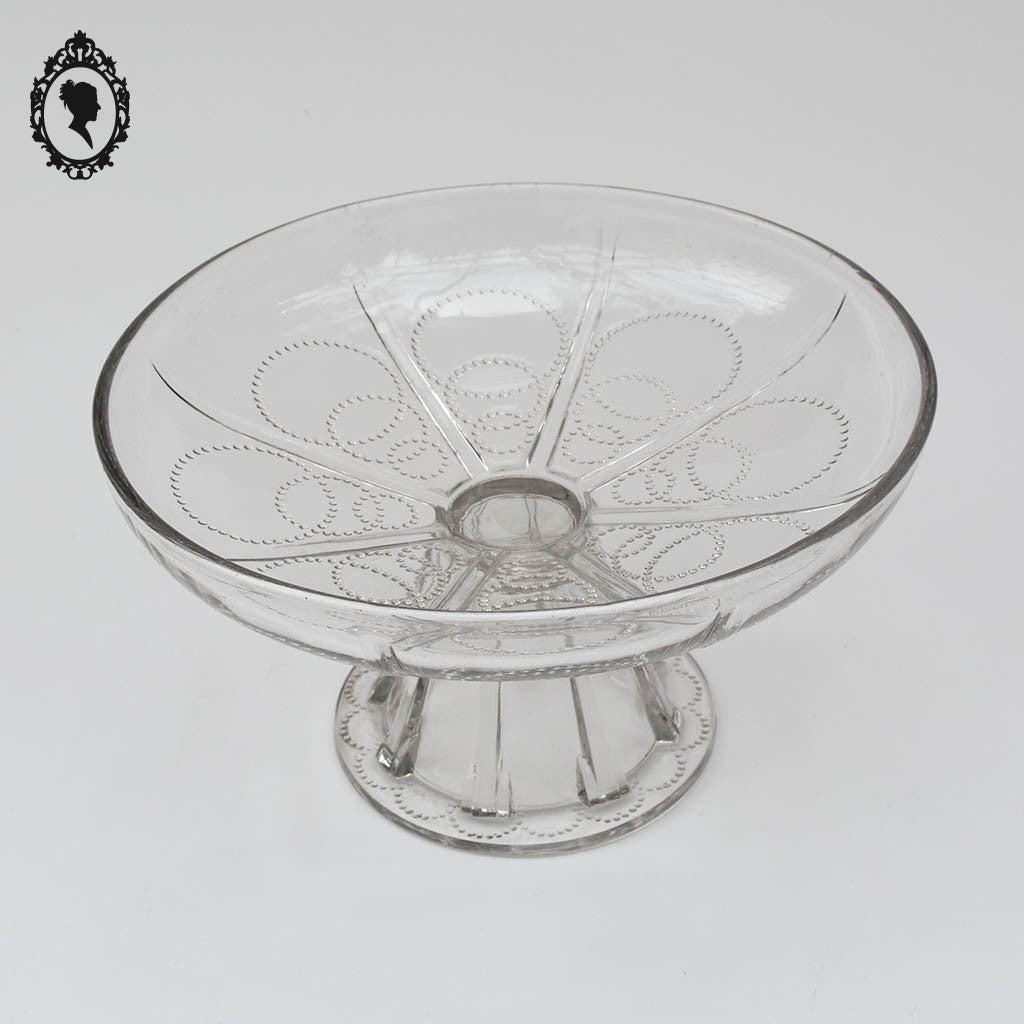 Compotier coupelle coupe serviteur plat creux sur pied en verre moulé rond