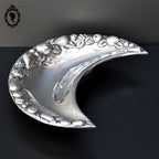 Coupelle coupe petit plat forme croissant de lune métal argenté signé Baullar