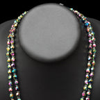Élégant collier en cristal aurore boréale noir 2 rangs bijou ancien vintage