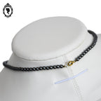Élégant collier gris noir pierre hématite perles rondes cascade vintage