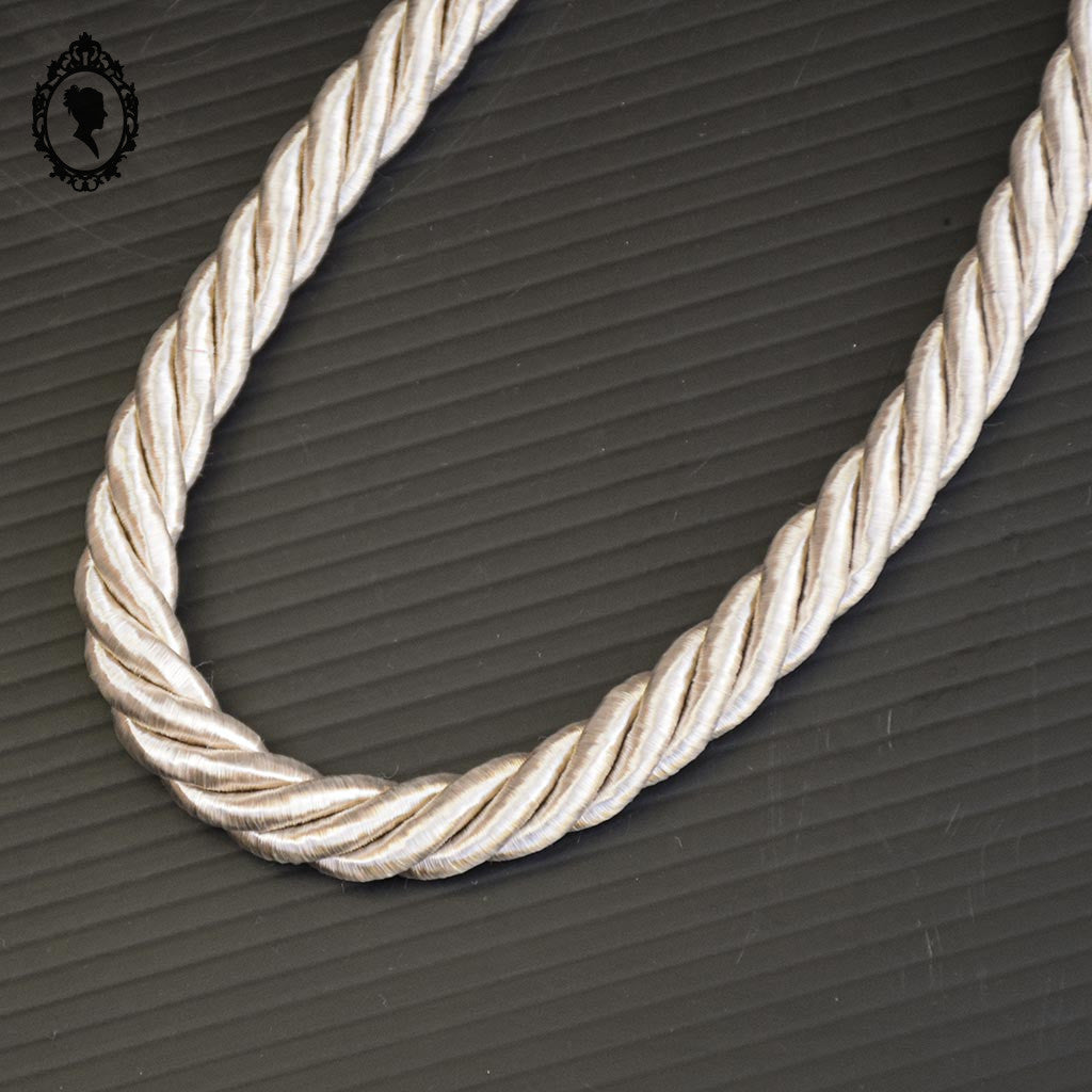 Embrasse corde beige satiné simple passementerie attache pour rideau style Houles neuf