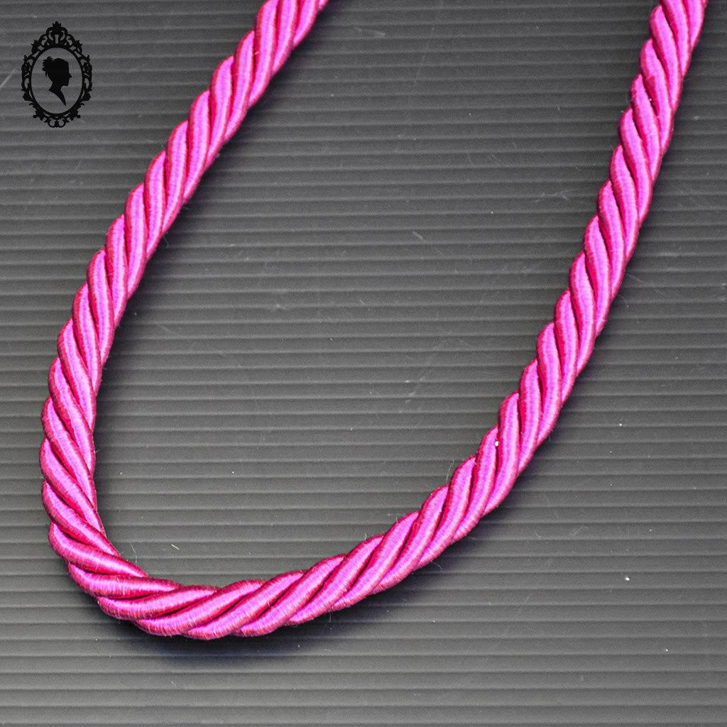 Embrasse corde rose fushia satiné simple passementerie attache pour rideau style Houles neuf