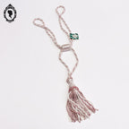 Embrasse pompon cordon rose tendre blanc passementerie pour rideau neuf