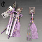 Embrasse pompon gland de clé perle cordon violet passementerie pour rideau style Houles neuf