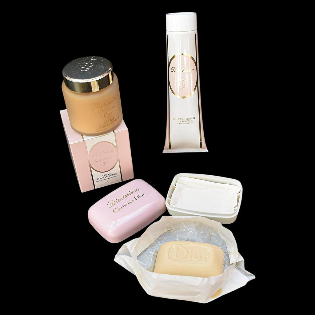 Ensemble 3 cosmétiques Diorissimo savon, gel, crème vintages collection Dior