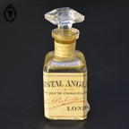 Flacon ancien collection en cristal héliotrope Anglais London pour cheveux et barbe