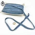 Galon laine bleu brique L 1,7 cm passementerie vintage pop