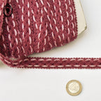 Galon laine rose ancien L 1,7 cm passementerie vintage pop