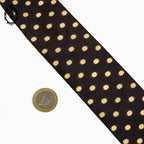 Galon ruban satiné marron points beige 5 cm sur 3 mètres mercerie ancienne