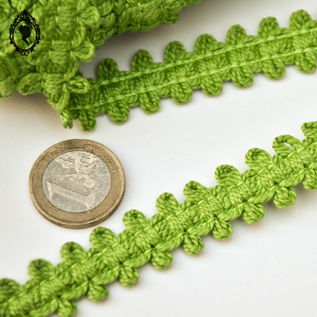 Galon vert L 1,7 cm 13 mètres passementerie mercerie vintage pop