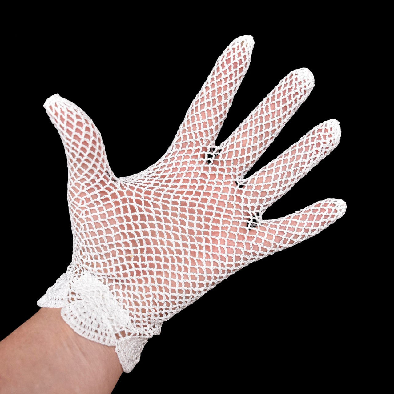 Gants blanc femme crochet ajouré T 6 12 - 6,5