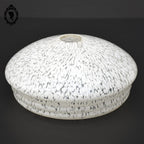 Globe tulipe abat-jour blanc rond verre de Clichy moucheté Art déco