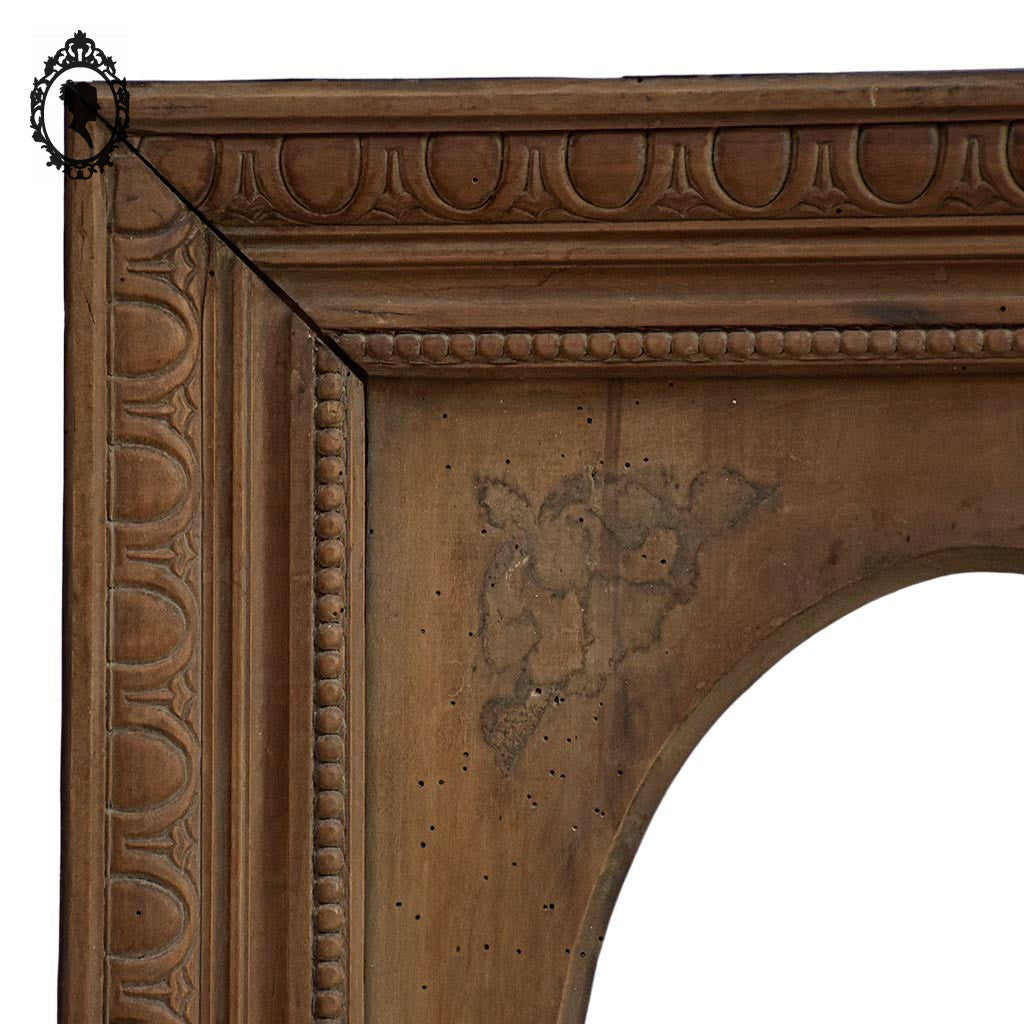 Grand cadre rectangulaire intérieur ovale bois sculpté vide 53 x 65 cm ancien