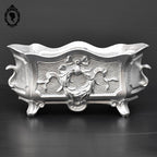 Jardinière ou cache pot en fonte argent grise ancienne