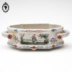Jardinière ou plat trépied faïence Aprey ancien XIXe siècle
