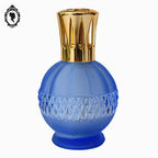 Lampe Berger verre ciselé bleu et doré boule
