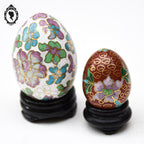 Lot 2 œufs chinois en émail émaux cloisonnés vintage ancien collection