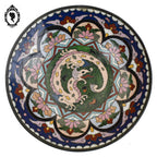 Lot 2 petites assiettes asiatiques émaux cloisonnés dragon vintage 1950