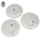Lot 3 assiettes à dessert blanc et noir en porcelaine anciennes Macédoines Creil et Montereau