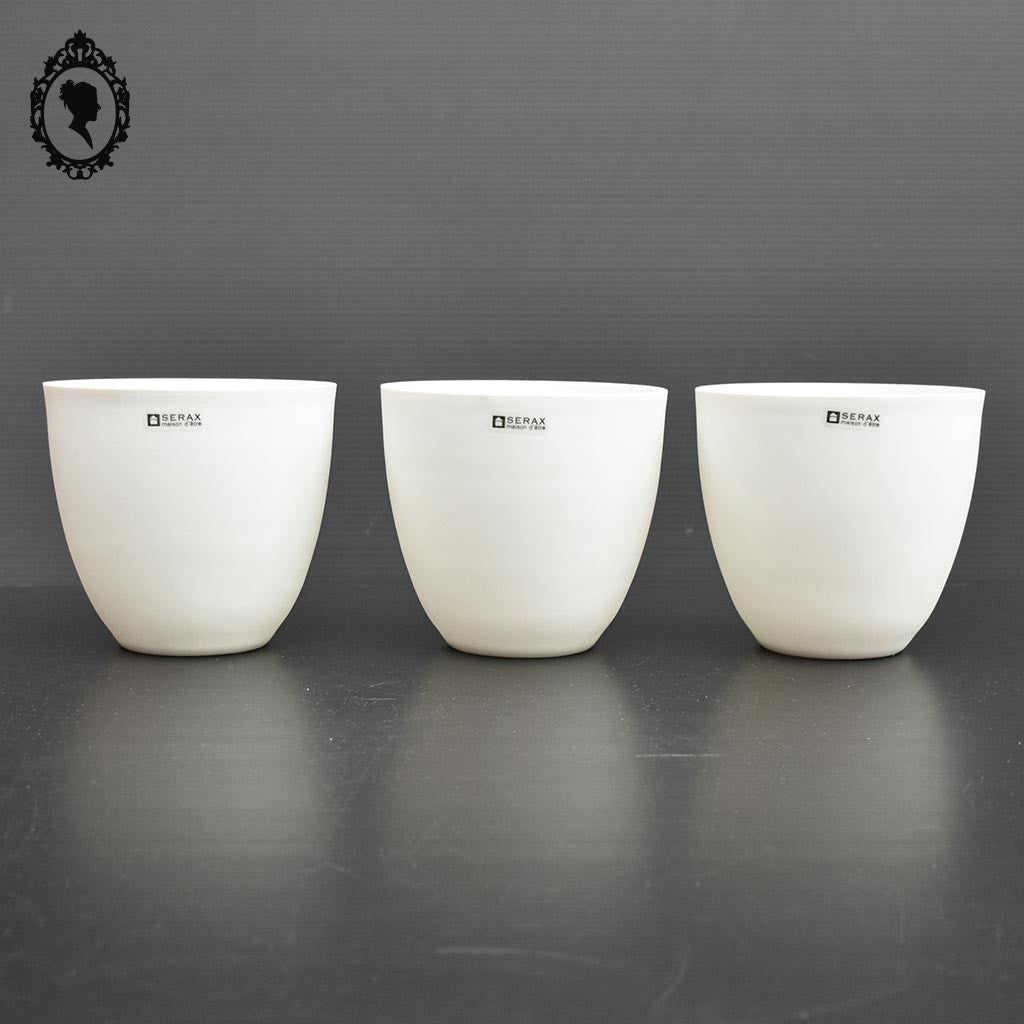 Lot 3 pots vases blancs ronds en porcelaine SERAX neuf