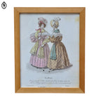 Lot 4 cadres de dames « La mode » robes anciennes H 35 cm