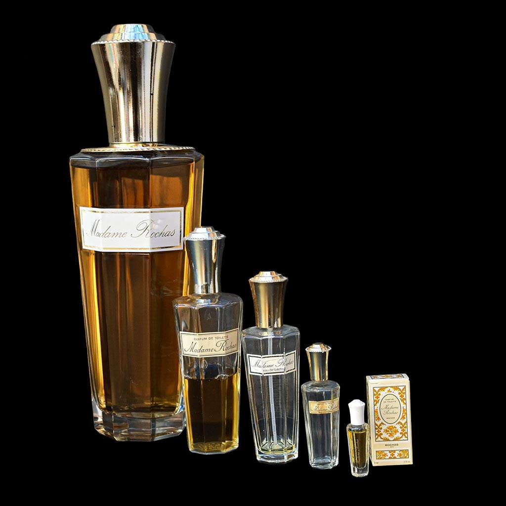 Lot 5 flacons factices Dummy Parfum Madame de Rochas vintage objet de collection, vitrine parfumerie