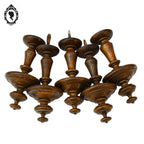 Lot 5 ornementations toupies embrasses bois ornement meuble ancien