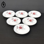 Lot 6 assiettes creuses fleur rose bleue LOT Digoin Sarreguemines vintage