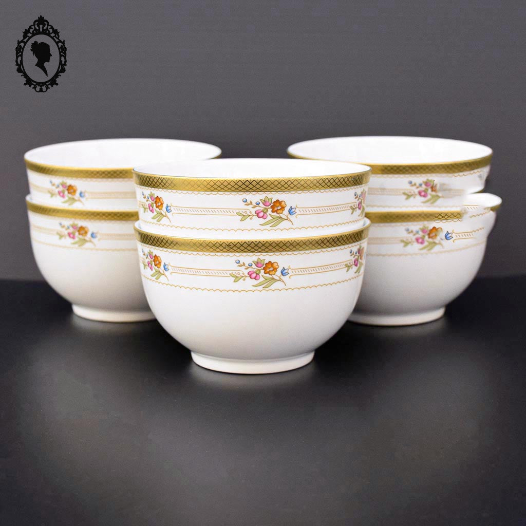 Lot 6 bols W Winterling Kirchenlamitz Germany Bavaria fleuri or vintage ancien