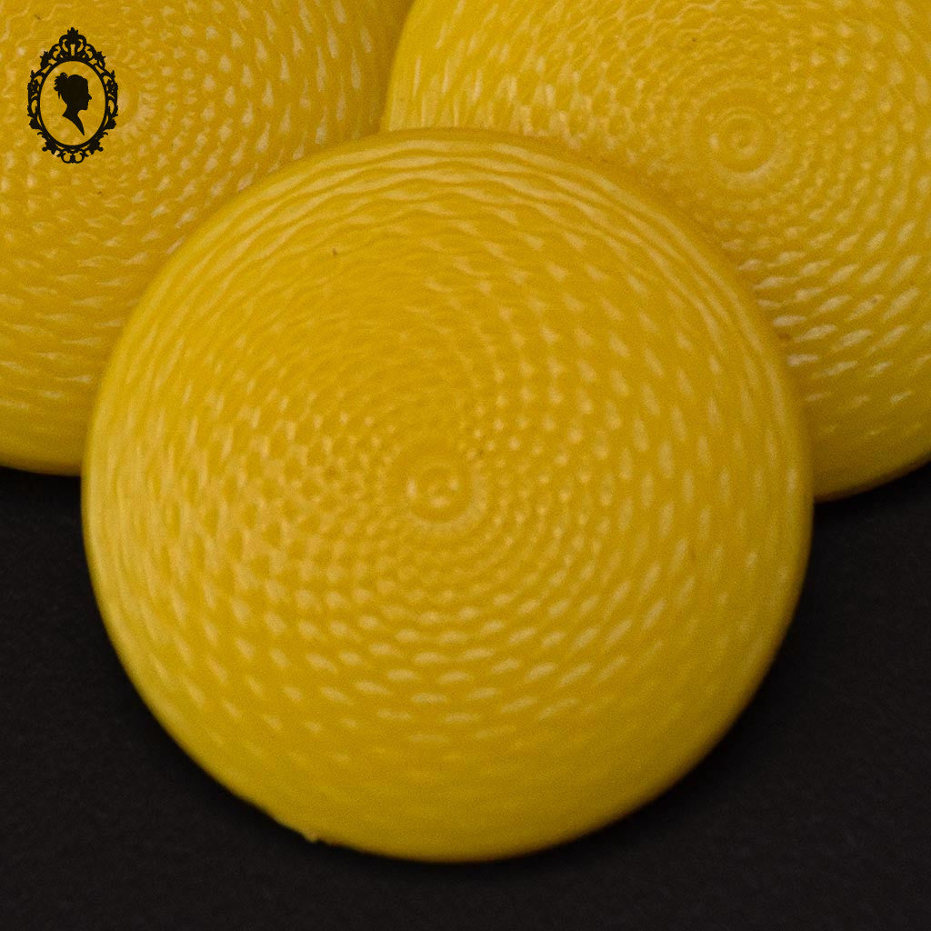 Lot 6 boutons ronds cabochons jaune orangé vintage 2,2 cm