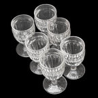 Lot 6 verres à digestif bistrot épais blancs à pied anciens