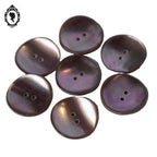 Lot 7 boutons violet parme en nacre rond ancien vintage D 2,2 cm