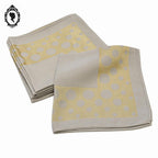 Lot 7 serviettes de table beiges et ronds dorés vintage 40 x 40 cm