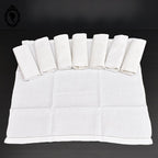 Lot 8 serviettes de table damassées blanches anciennes monogrammes TA 67 x 64 cm