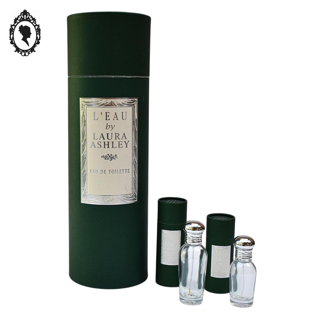 Lot collection parfum L’eau de Laura Ashley grande boite PLV + vaporisateurs vides vintage