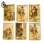 Lot de 6 cartes images chromos pub chocolat Poulain orange