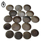 Lot moules à gâteaux ronds festonnés fer blanc gris vintage ancien