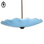 Lustre bleu suspension vasque coupe en verre vintage