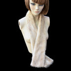 Magnifique écharpe véritable fourrure vison beige clair vintage ancien