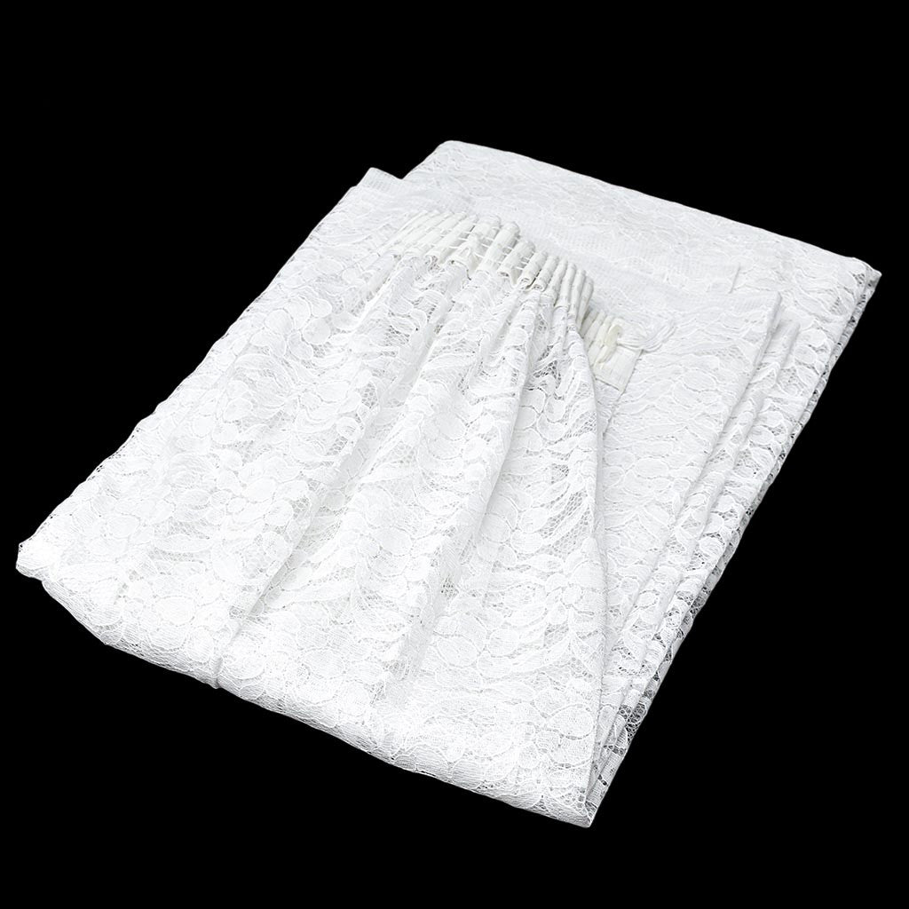 Magnifique rideau voilage dentelle fleurie blanc romantique