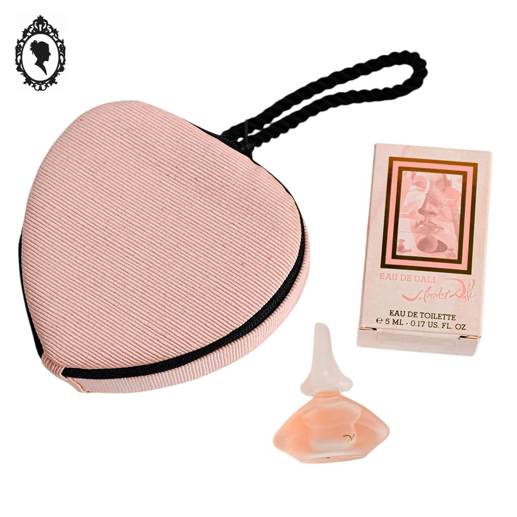 Miniature de parfum Eau de Dali de Salvador Dali boite écrin cœur rose
