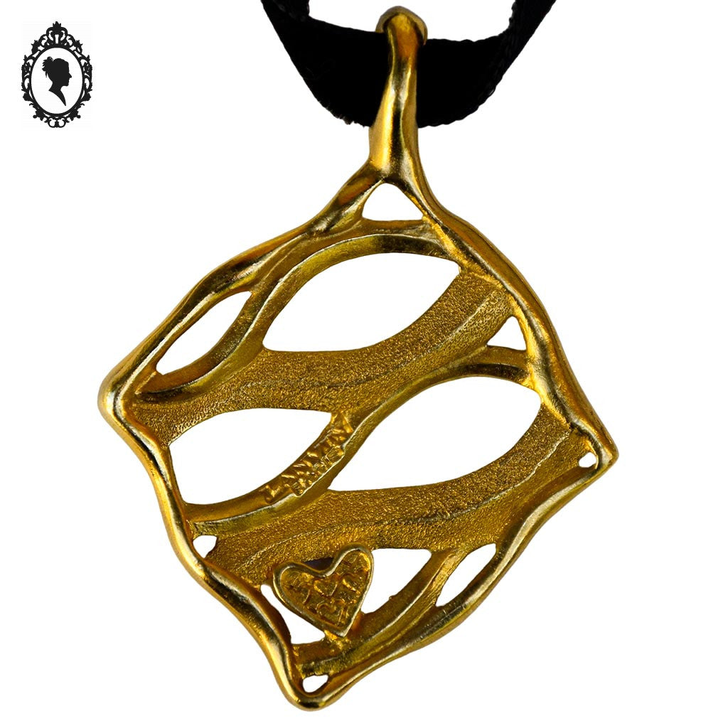Pendentif Lanvin Paris doré bijoux vintage