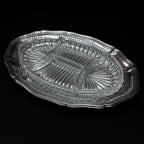 Plateau serviteur métal et 4 compartiments cristal pour apéritif