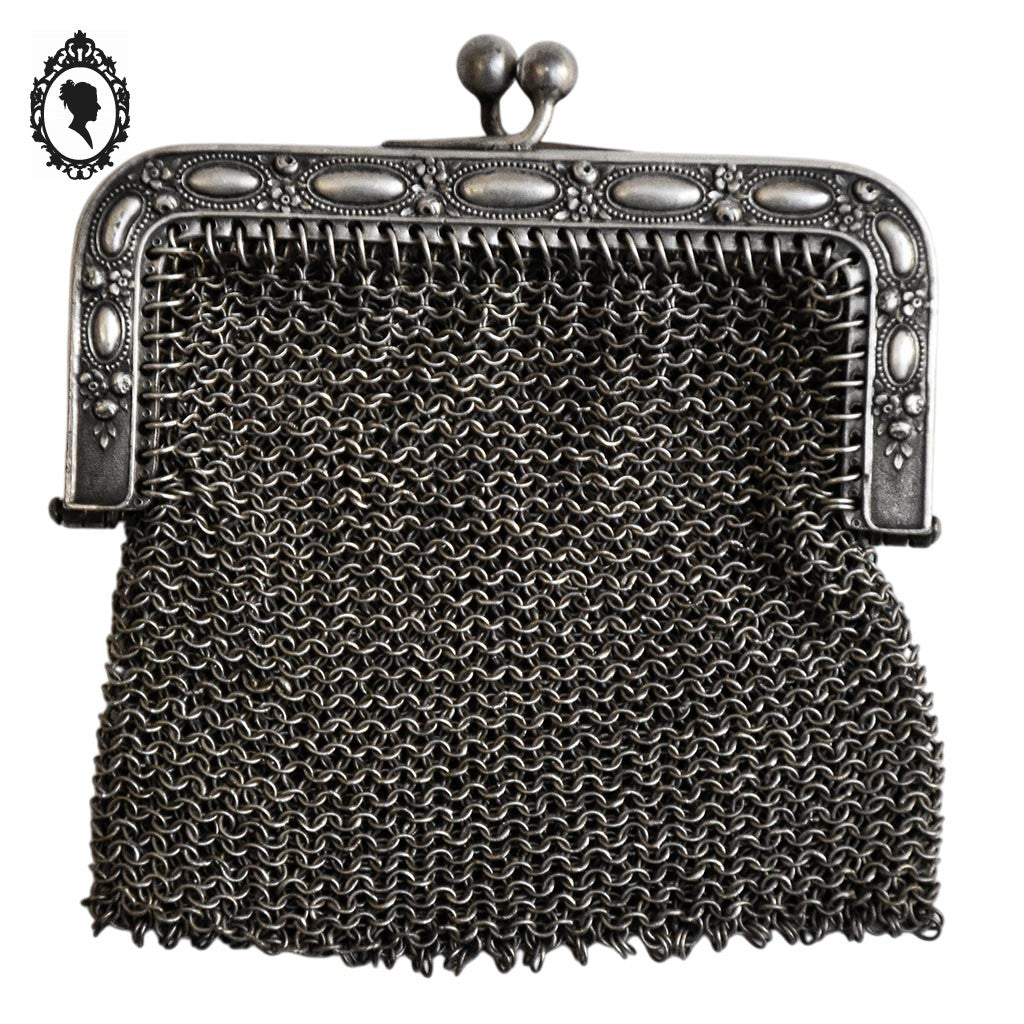 Porte monnaie bourse en maille argent XIX ancien