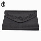 Sac à main pochette tissu noir femme chic vintage soirée