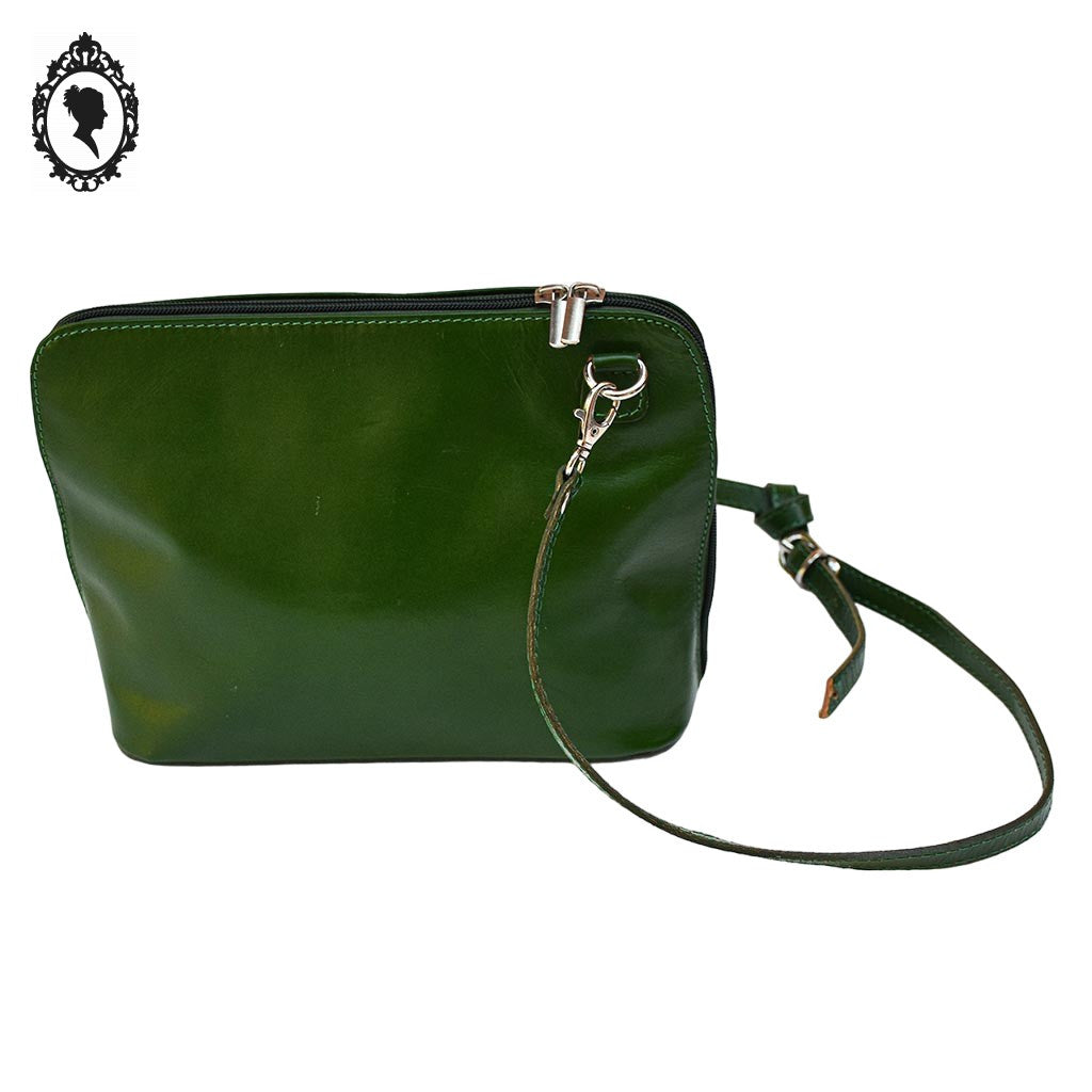 Sac bandoulière cuir vert Italie femme vintage