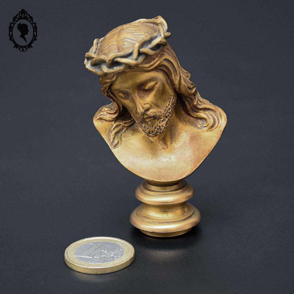 Sceau cachet statue tête buste Christ signé L. Madrassi bronze doré 19ième