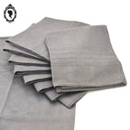 Service 10 serviettes de table anciennes damassées gris anthracite sans monogramme