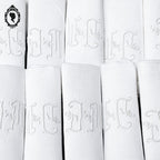 Service nappe et 12 serviettes de table anciennes damassées blanches monogramme JM ou WC