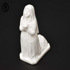 Statue Sainte Bernadette de Lourdes en albâtre blanc objet de religion ancien vintage H 14 cm